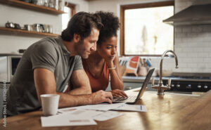 couple reviewing investment management